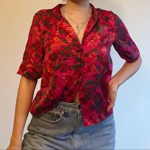 Cropped floral shirt